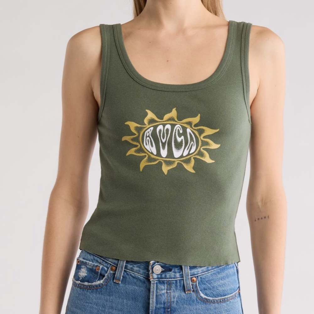 NEW RVCA 100% cotton tank top, size small